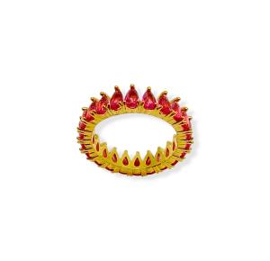 ANEL APARADOR RED FOLHEADO A OURO 18K 