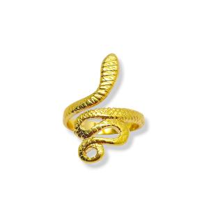 ANEL COBRA FOLHEADO A OURO 18K 