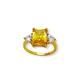 ANEL QUAD YELLOW FOLHEADO A OURO 18K