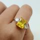 ANEL QUAD YELLOW FOLHEADO A OURO 18K