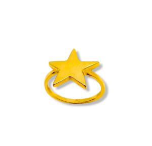 ANEL ESTRELA FOLHEADO A OURO 18K