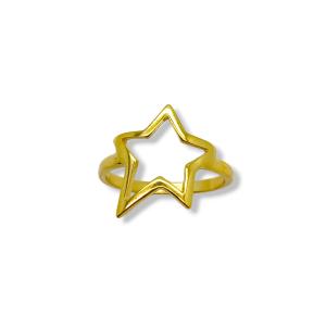 ANEL ESTRELA CRAVEJADA FOLHEADA A OURO 18K