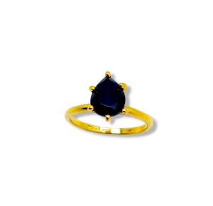 ANEL GOTA BLACK FOLHEADO A OURO 18K