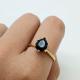 ANEL GOTA BLACK FOLHEADO A OURO 18K