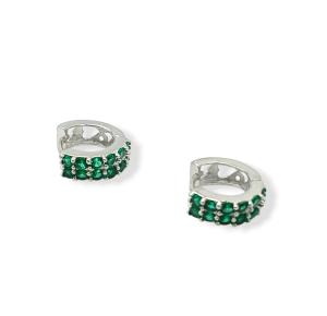 ARGOLA ZIRC GREEN PRATA 925 - 8MM