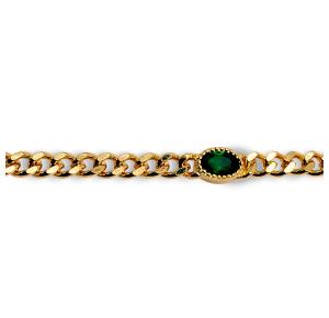 PULSEIRA GUMMER GRENN FOLHEADO A OURO 18K - 20,4CM