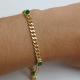 PULSEIRA GUMMER GRENN FOLHEADO A OURO 18K - 20,4CM